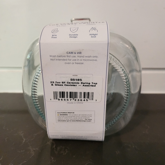 Sara Fitz Ceramic Swing Top Glass Canister Lobster Design - Picture 5 of 7